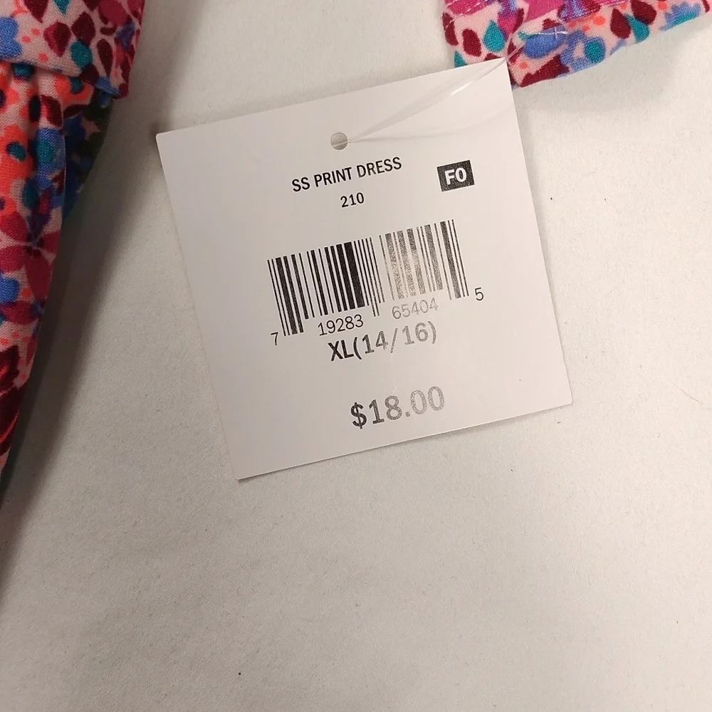 NWT Falls Creek Pink and Blue Floral Kids Dress SIZE XL